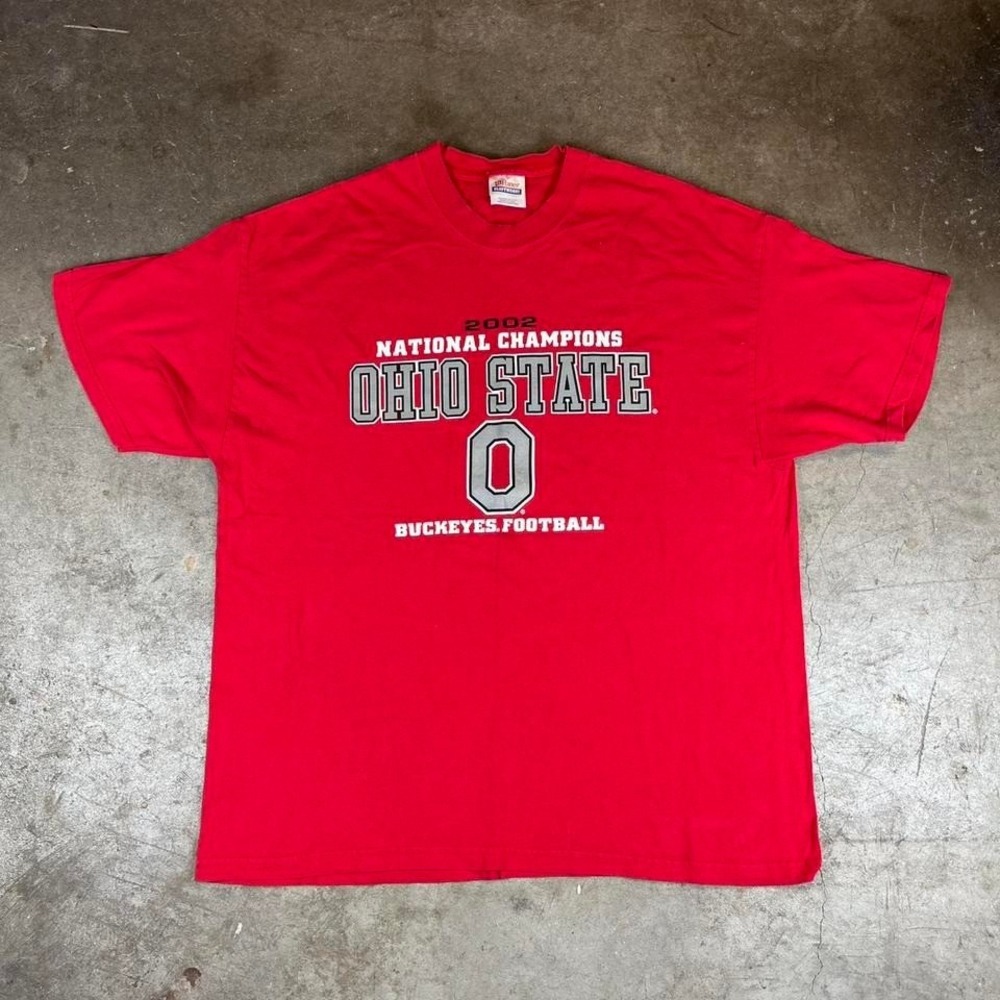 Y2K vintage Ohio State Buckeyes National Champions football red‎ cotton t-shirt